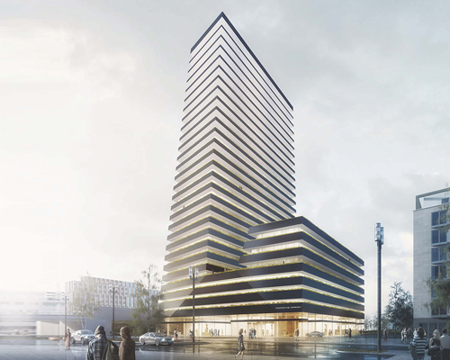 grüntuch ernst architekten's layered scheme wins porsche residential tower competition