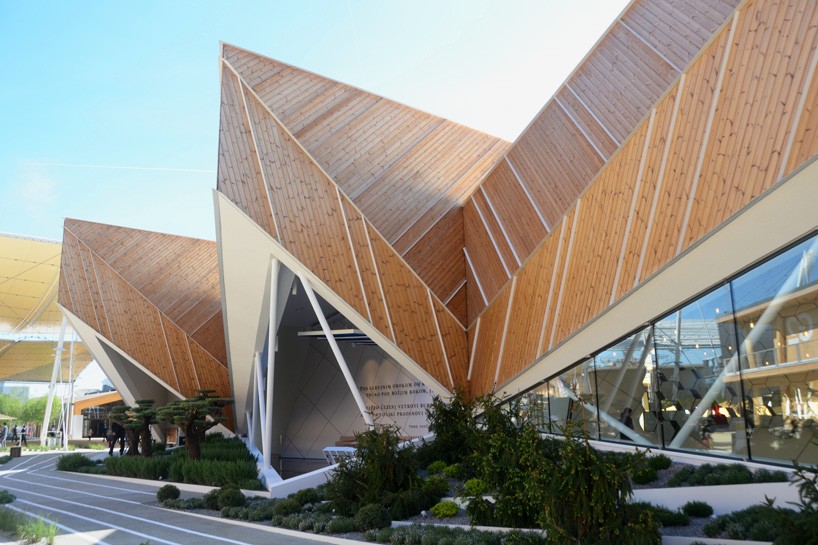 slovenia pavilion at expo milan 2015 comprises five prismatic volumes