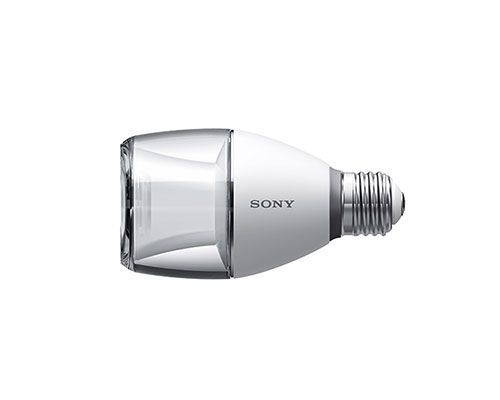 sony designs an elementary LED light bulb with a compact wireless speaker