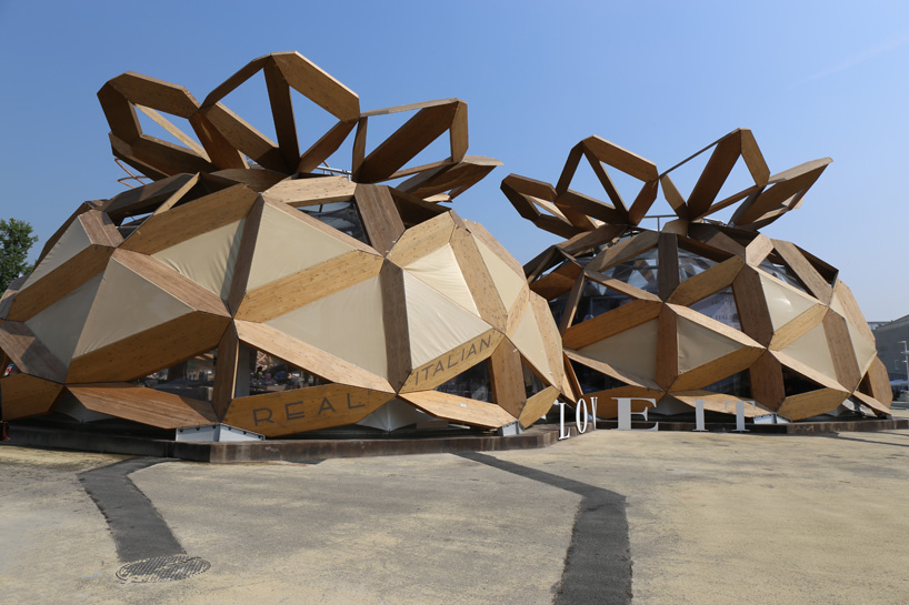 benedetta tagliabue presents copagri pavilion of timber domes at expo milan
