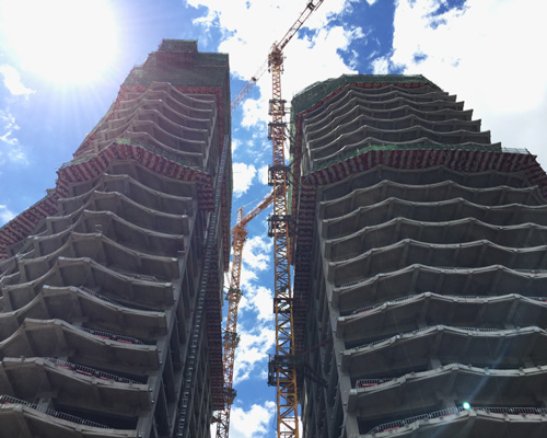 chaoyang park plaza by MAD architects tops out in beijing
