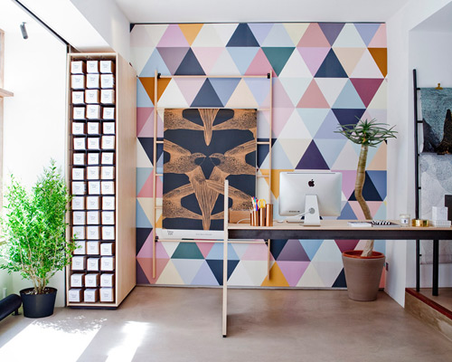 A+A cooren designs debut showroom for bien fait wallpaper in paris