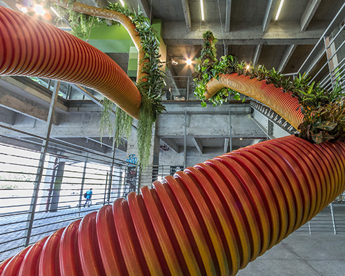 alexis tricoire snakes vegetal two-headed dragon through paris art venue