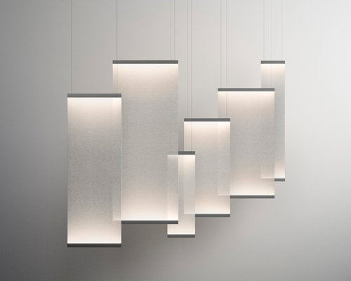 arik levy's curtain light for VIBIA also serves as a partition system