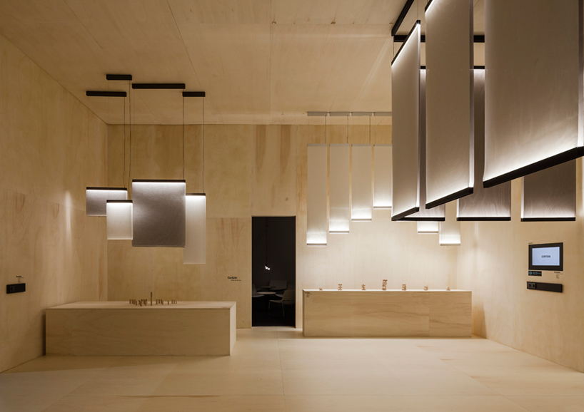arik levy's curtain light for VIBIA also serves as a partition system