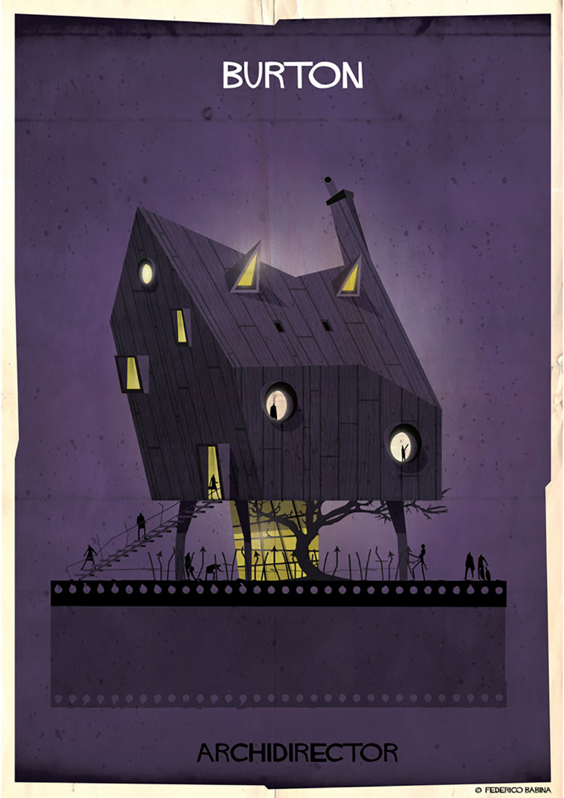 federico babina illustrates the imaginary architecture of movie director-designed homes