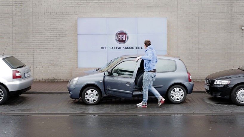 fiat billboard assists in parallel parking using ultrasonic sensors