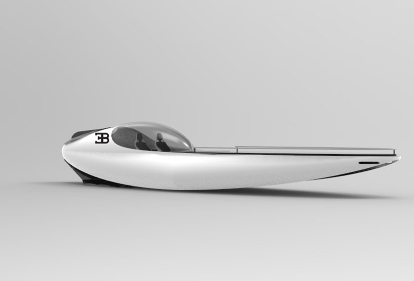 classic bugatti type 57 conceptualized as a racing yacht for the 21st