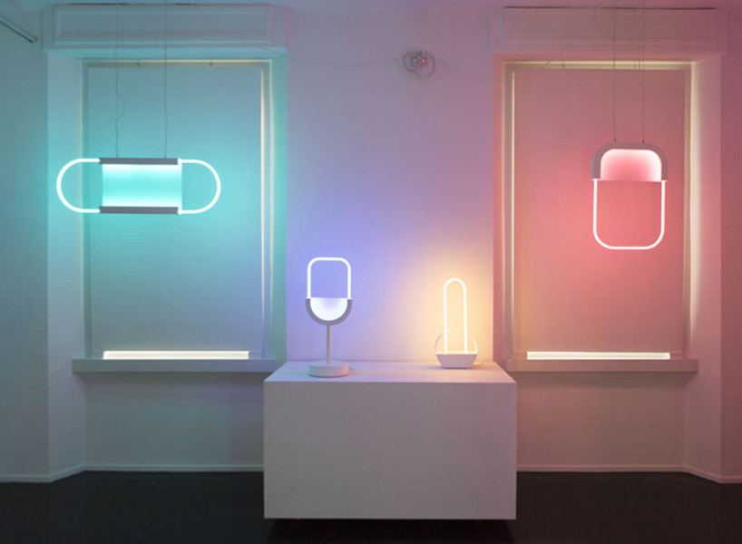 giorgia zanellato neon mirage collection galleria luisa delle piane designboom giorgia zanellato neon mirage collection galleria luisa delle piane designboom