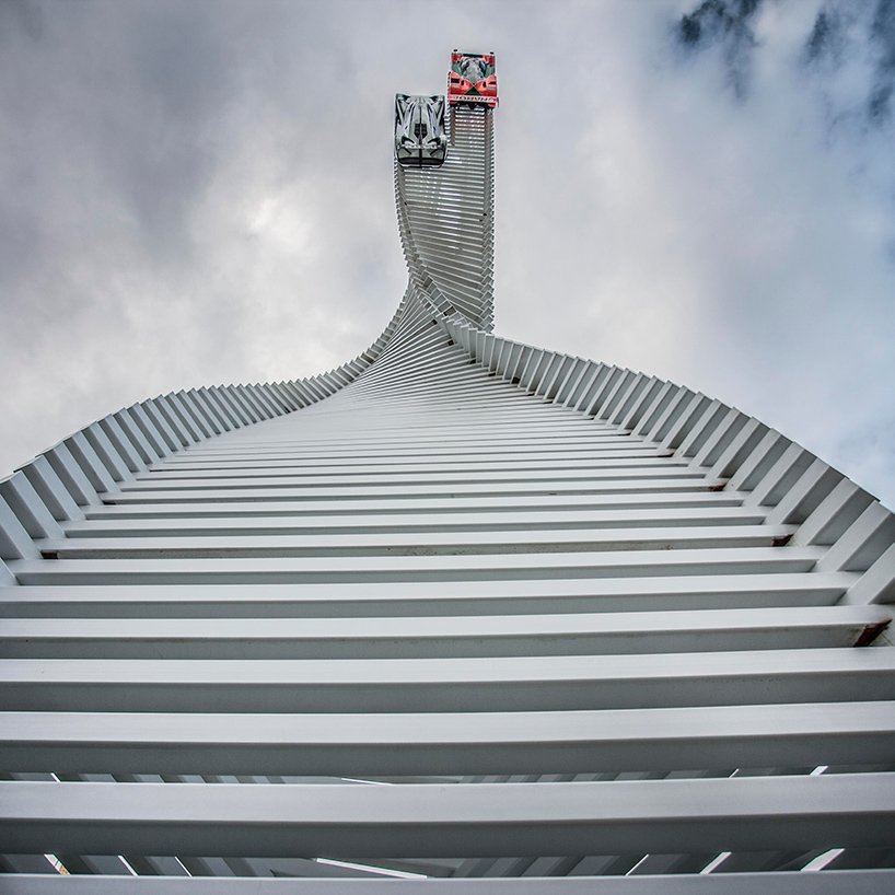 gerry judah sends mazda race cars to the sky at the goodwood festival of speed
