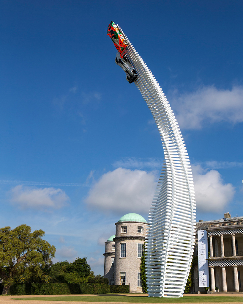 gerry judah sends mazda racers to the sky at the goodwood festival of speed