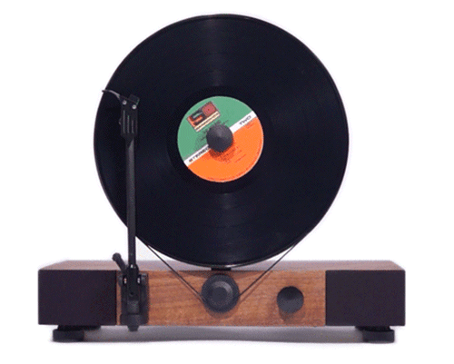 gramovox floating record adopts modern components in a classic turntable design