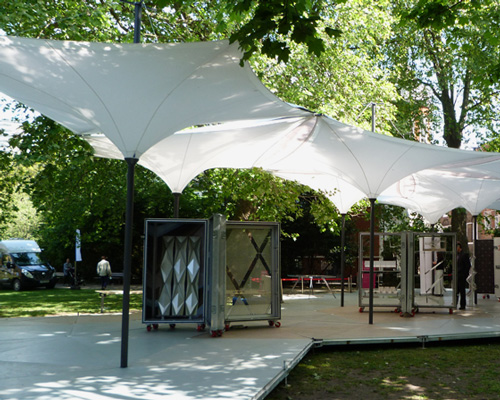 grimshaw uses a modular canopy system for lightweight tensilation pavilion