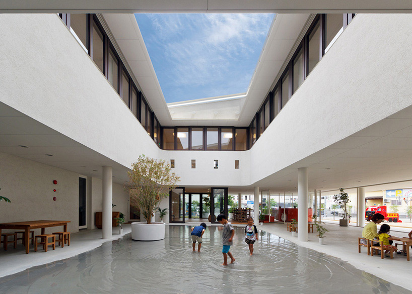 puddle-filled D1 kindergarten and nursery completed in kumamoto