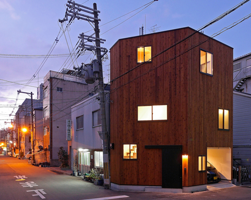 coo planning fills corner plot with house in chiyosaki, japan