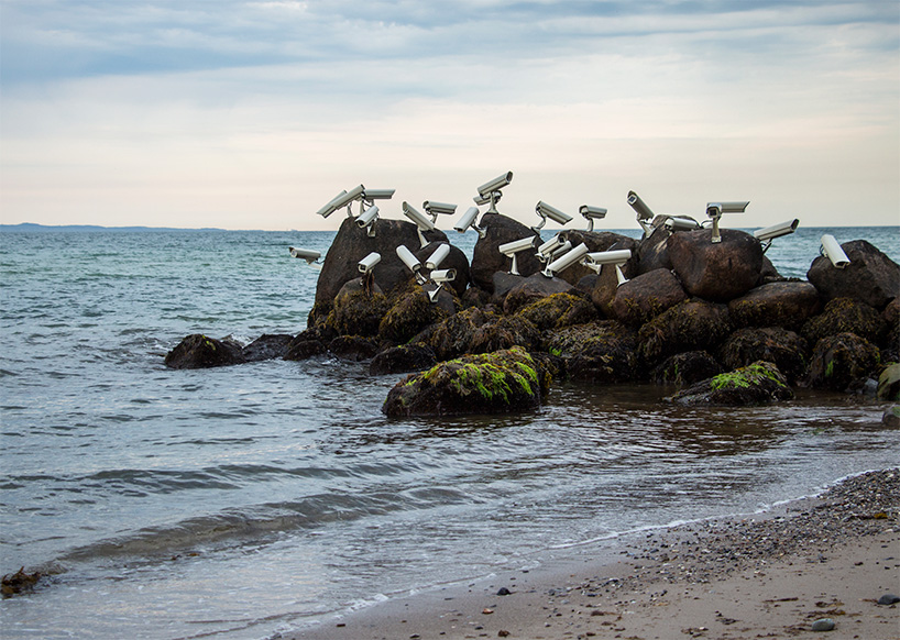 jakub geltner nests security cameras in nature sculpture by the sea