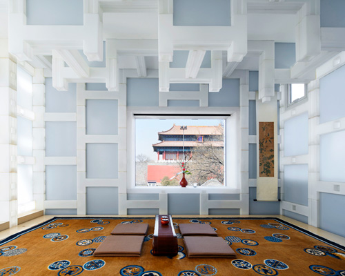kengo kuma renovates a chinese tea house using hollow polyethylene blocks