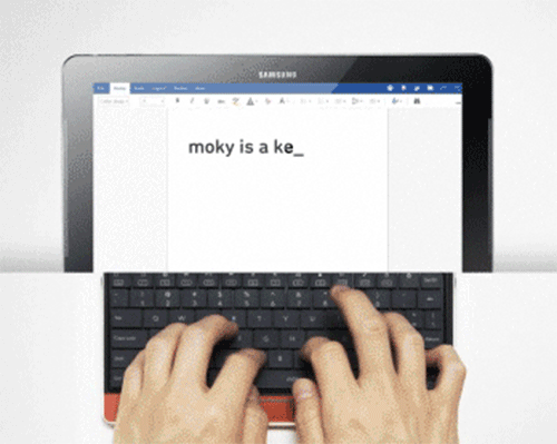 moky keyboard combines a touchpad to allow users to interact with finger gestures