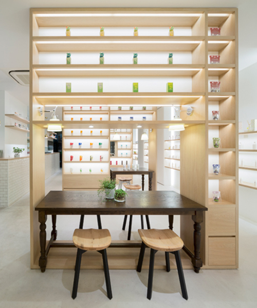nendo-designed cosmetics store in tokyo incorporates self study beauty areas