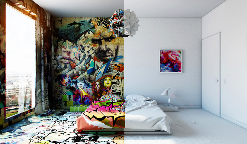 pavel vetrov envisions an artistic interior for a half-painted hotel