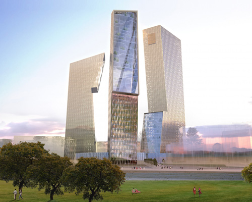 daniel libeskind plans three office towers for rome's tor di valle district