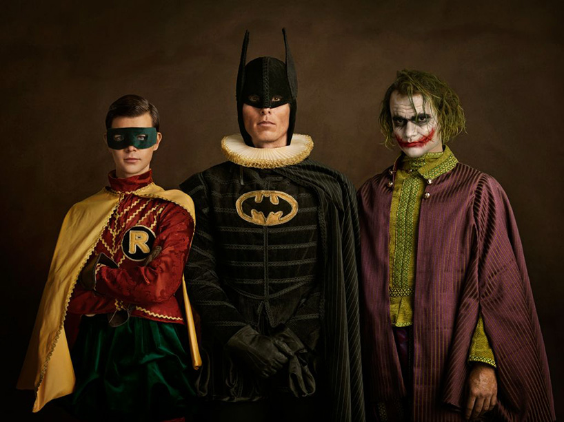 'family portraits' of 17th century-styled super heroes and villains