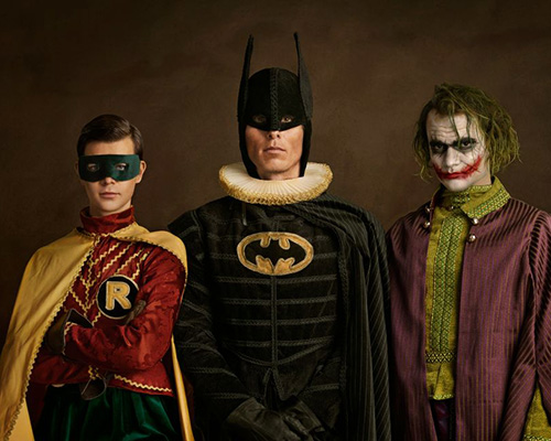 'family portraits' of 17th century-styled super heroes and villains
