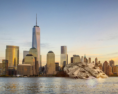 nicolas amiard imagines the fall of star wars battleships in major cities