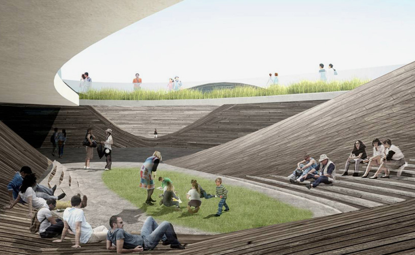 studio pei zhu conceives xiao qinghe wetland museum as a submerged landscape