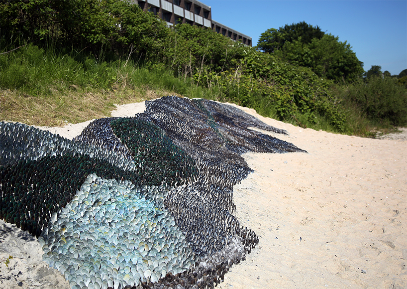 subodh kerkar sculpts oceanic odyssey with thousands of mussel shells