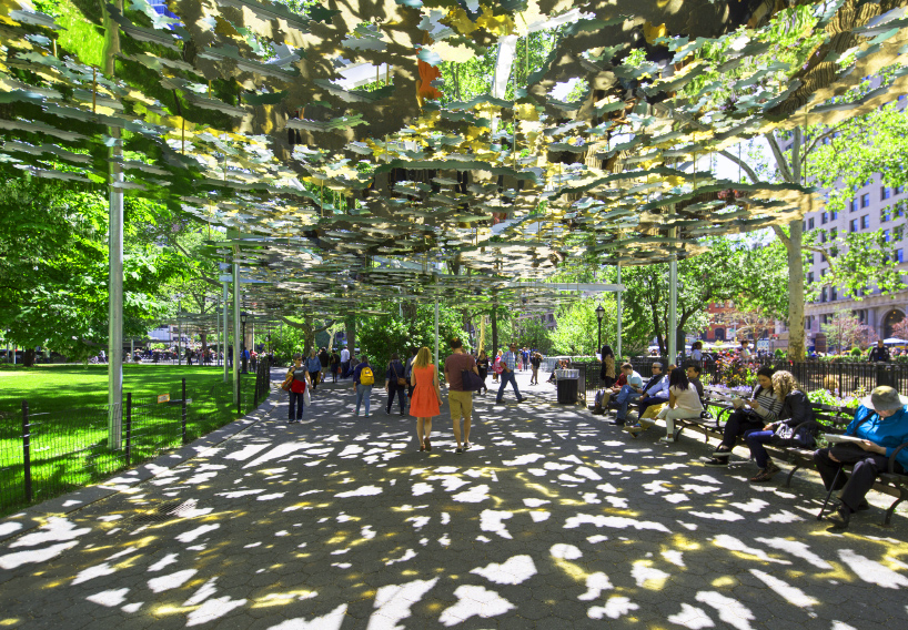 teresita fernández suspends a mirrored mirage above madison square park