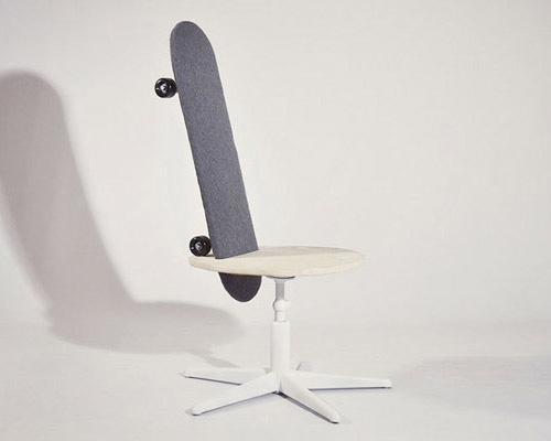 skateboarding and workplace seating combined in mobilité
