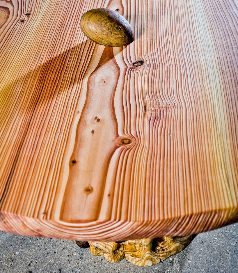 bente hovendal woodnwonder round table with stone inlay designboom