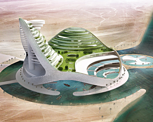 JDS architects references turkmenistan's distinctive landscape in avaza aqua park's form