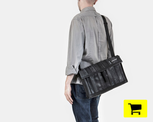 S6 bag by mnmur repurposes bicycle inner-tubes for functional ends
