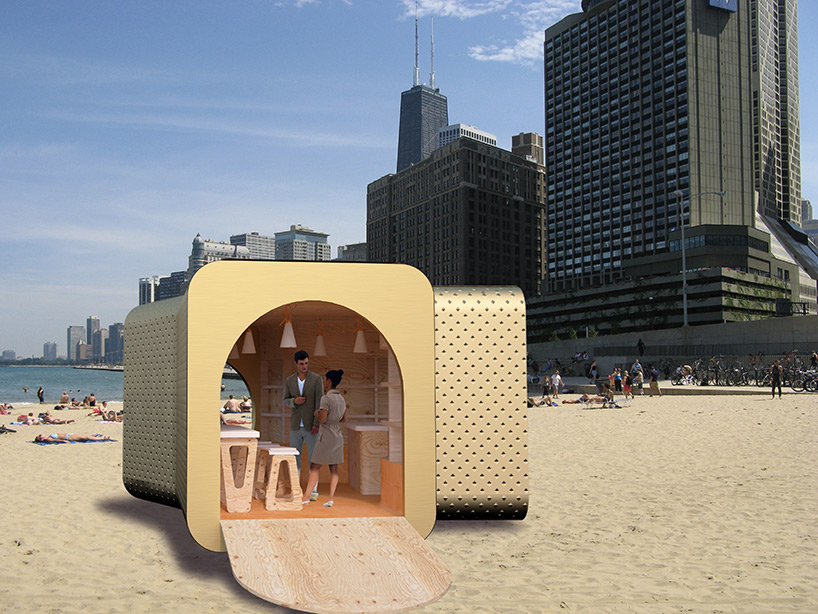 argot ou la maison mobile's extruded chicago lakefront kiosk proposal