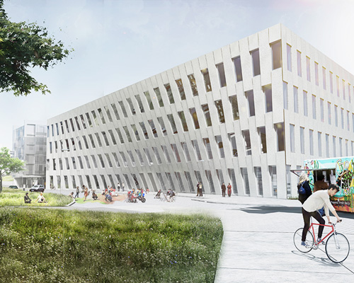 bjarke ingels group plans double curved office building for philadelphia