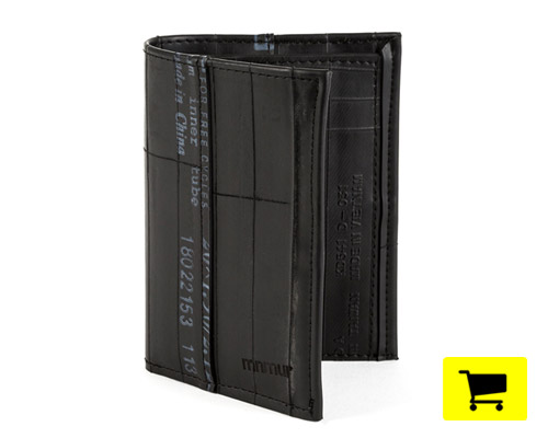 compatto wallet constructed from recycled bicycle inner-tubes