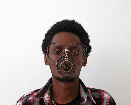 cyrus kabiru sculpts artistic eyewear from found objects + recycled materials