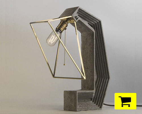 inside out lamp inverts the relationship between metal and concrete