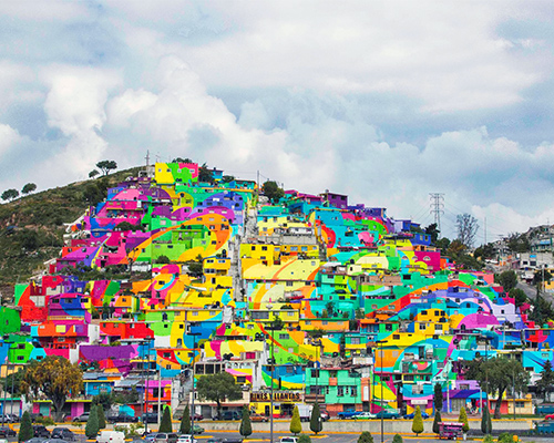 germen crew turns mexican neighborhood into a rainbow painted mural