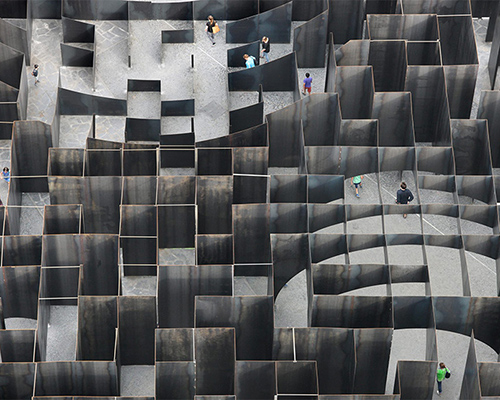 gijs van vaerenbergh builds sculptural steel labyrinth at former coal mine