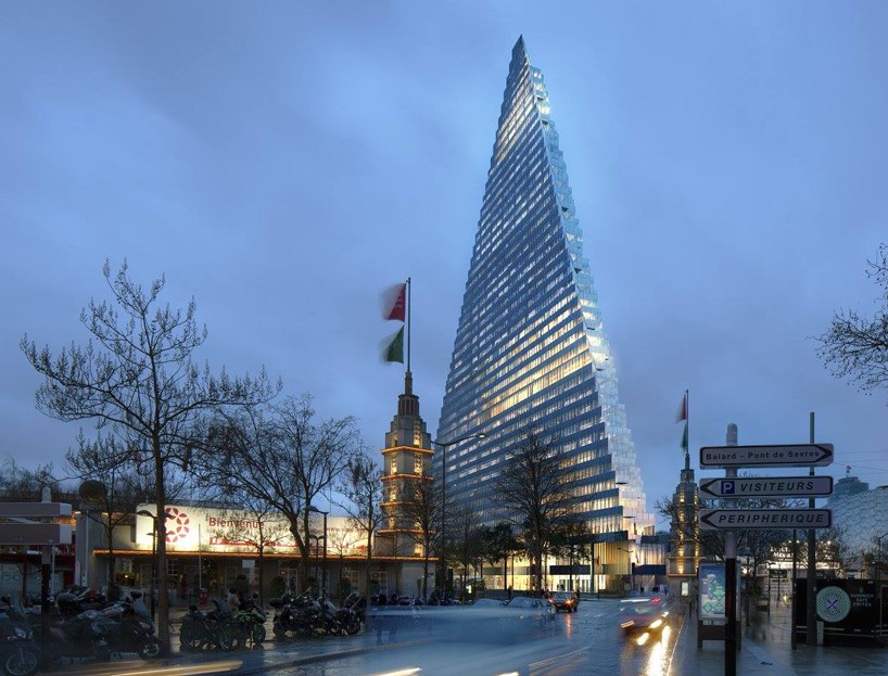 paris approves herzog & de meuron's 180-meter triangle tower