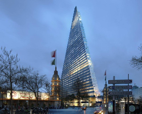 paris approves herzog & de meuron's 180-meter triangle tower