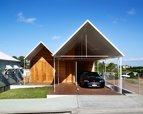 gabled canopy covers james russell's christian street house in brisbane