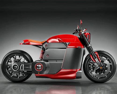 digital designer jans shlapins asks, what if tesla made motorcycles?