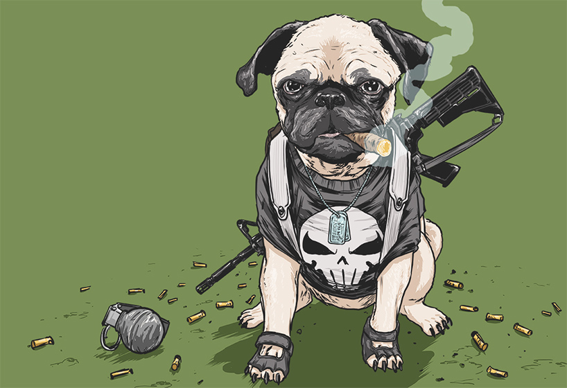 josh lynch illustrates dogs of the marvel universe