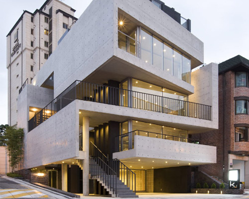 l'eau design creates faceted bati-rieul commercial building in seoul
