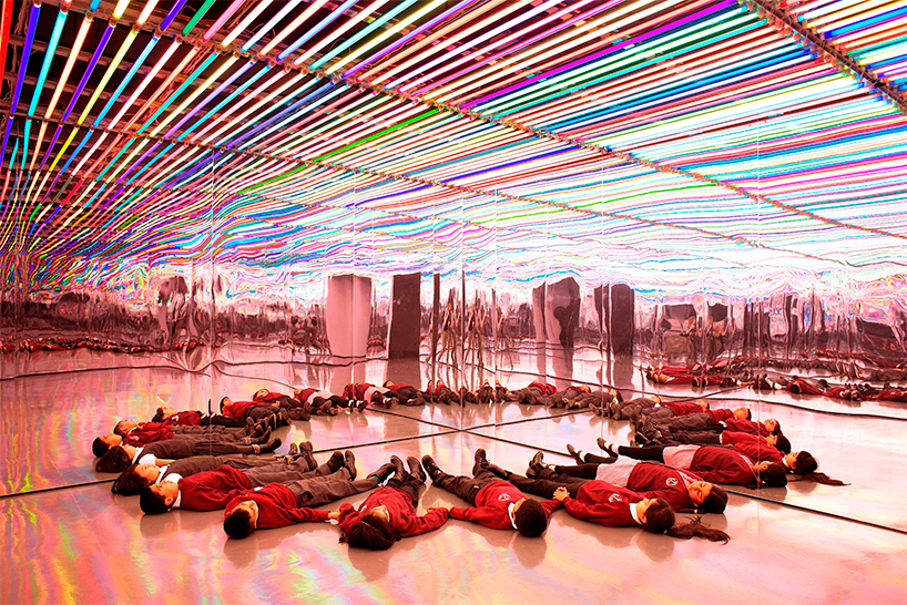 liz west surrounds visitors in an additive mix of mirrors, color, and light