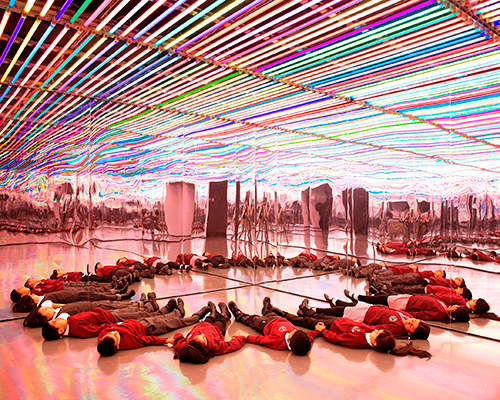 liz west surrounds visitors in an additive mix of mirrors, color, and light